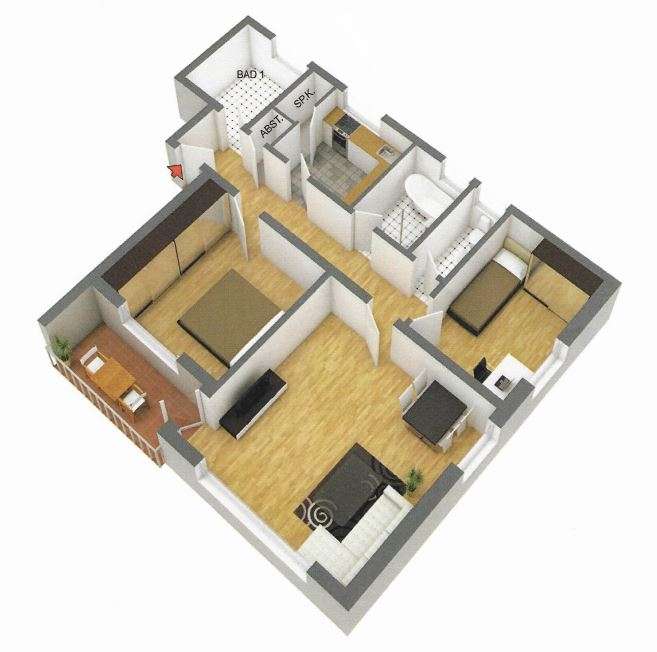 Vermietete 4-Zimmer-Wohnung in Bleckede – Kapitalanlage mit zwei Garagen in Bleckede WHG 2